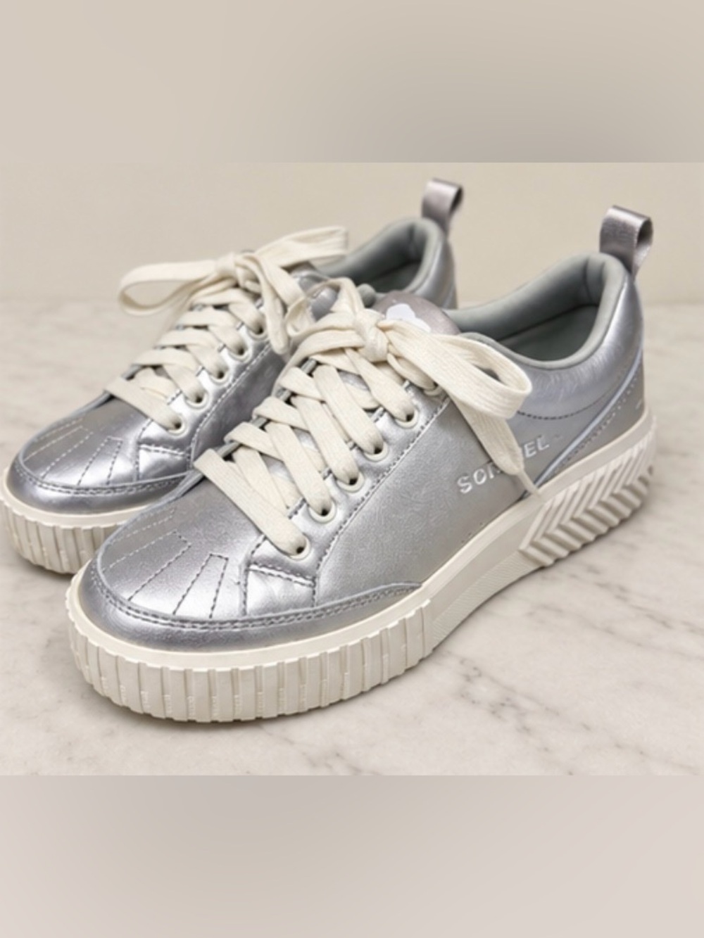 SOREL ONA Ave Low Waterproof Sneakers Silver 8.5